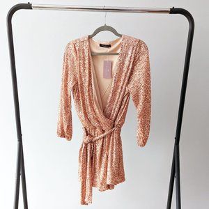 Sequined Party Dress - Peach Color - Size Small - New with Tags